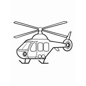 Divertido Helicóptero Pronto para Colorir