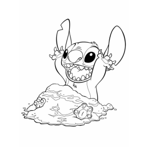 Divertido Mergulho de Stitch na Lama