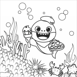 Divertindo-se com o Bebê Tubarão Subaquático
