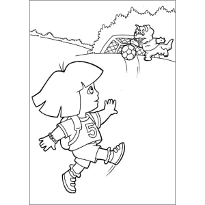 Dora em Ação no Campo de Futebol!