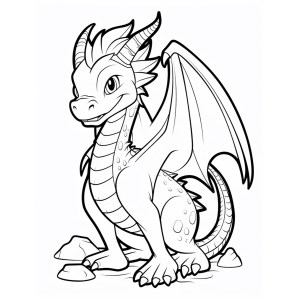 Dragão Encantador Pronto para Colorir