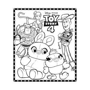 Ducky e Bunny no pôster de Toy Story 4 para colorir