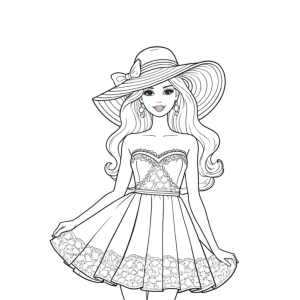 Elegância Estilosa da Barbie com Chapéu