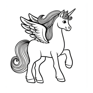 Encantador Desenho de Unicórnio Alado