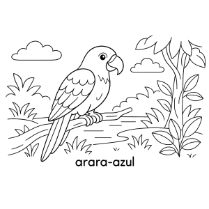 Encantadora Arara-Azul na Selva