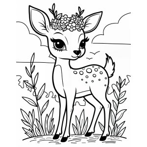 Encantadora Fawn na Floresta Encantada