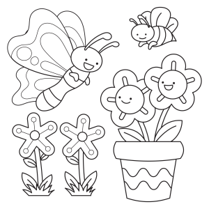Encanto do Jardim com Abelhas e Borboletas