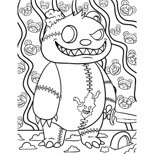 Encare o Urso Zombie: Um Desafio para Colorir