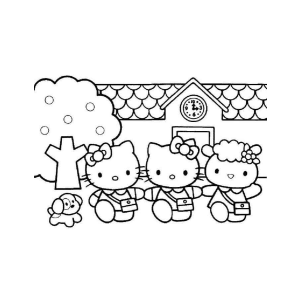 Dia na Escola com Hello Kitty e Amigos