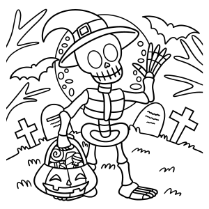 Esqueleto Encantado no Halloween