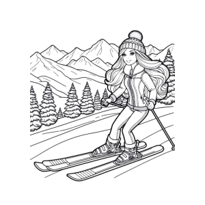 Esquiando nas Montanhas com Barbie
