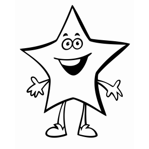 Estrela Feliz para Colorir