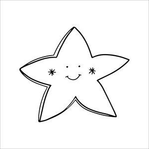 Estrela Sorridente para Colorir