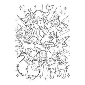 Evoluções de Eevee: Arte para Colorir
