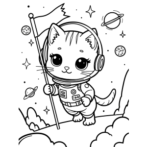 Exploração Espacial com o Gatinho Astronauta