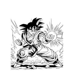 Explosão de Energia: Goku em Ação