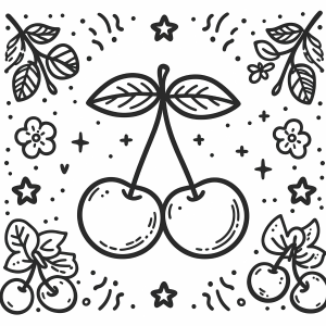 Explosão de Frutas: Viva o Desenho das Cerejas!