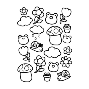 Explosão de Ternura Kawaii: Colorindo a Natureza Encantada