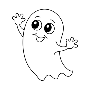 Fantasma acenando com a mão para colorir