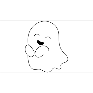Fantasminha tímido para colorir