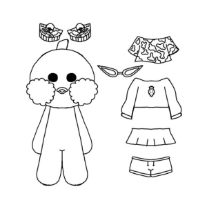 Fashion Paper Duck para Colorir