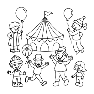 Festa no Circo: Diversão com Crianças e Balões