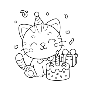 Festa de Aniversário do Gato Fofo