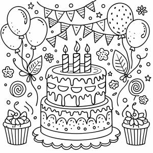 Festa de Aniversário para Colorir