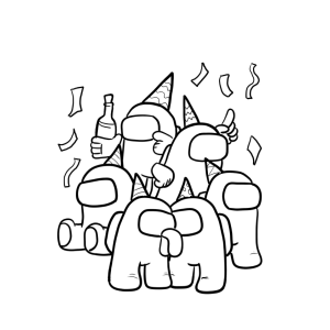 Festa dos Crew Mates em Among Us
