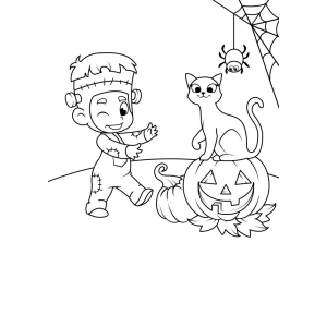 Festa de Halloween com Pequeno Frankenstein