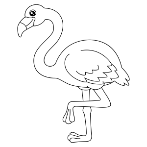 Flamingo Charmoso para Colorir