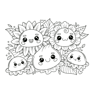 Flores Kawaii Encantadoras