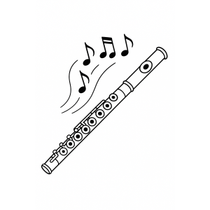 Flute Melodies in Line Art