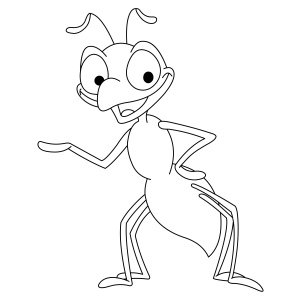 Uma Formiga Aventureira Pronta para Colorir