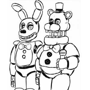 Freddy e Bonnie em Tons de Preto e Branco