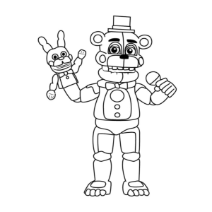 Freddy Fazbear e Bon Bon Prontos para Colorir
