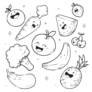 Frutas e Vegetais Animados