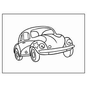Fusca Estrelado para Colorir