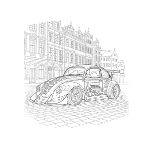 Fusca Tuning nas Ruas Antigas