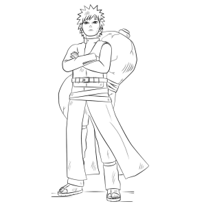 Gaara em Posição de Defesa