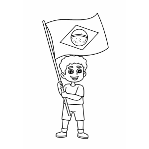 Garoto com Bandeira do Brasil