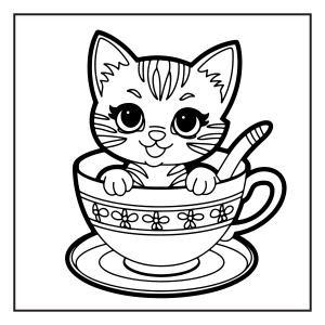 Gatinho na Xícara: Hora de Colorir