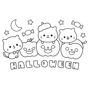 Gatinhos e Abóboras Encantadas de Halloween