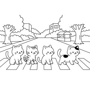 Gatinhos Fofos na Faixa de Pedestres