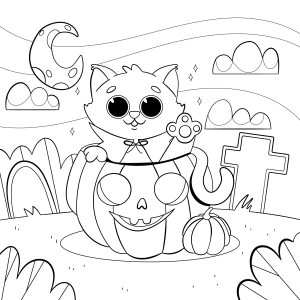 Gato Encantado no Reino das Abóboras