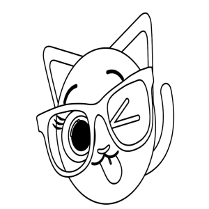 Gato Estiloso Pronto para Colorir