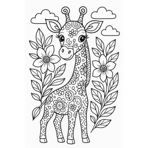 Girafa Encantada em Flores