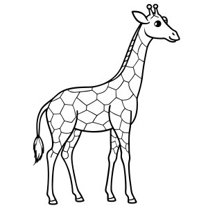 A Elegante Girafa Pronta para Colorir