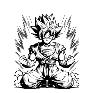 Goku Super Saiyajin em Carga de Energia