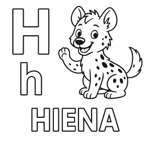 H de Hiena para Colorir